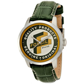 Watch strap Fossil FS4924 Leather Green 20mm